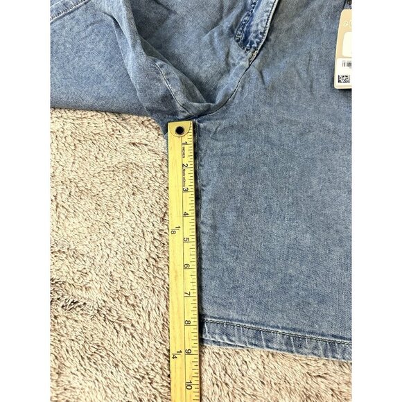 Pure By Ulla Popken Shorts Women’s Size 14 Blue Burmuda New - Picture 6 of 14